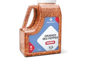 Dependable Food Crushed Red Pepper Flakes - 3.5 Lb. Container - Bulk Size - Kosher Spice Seasoning for Chefs & Culinary Enthusiasts Adds Heat & Depth to Pizza, Pasta, Stir-Fries - Non-GMO & Allergen-Free