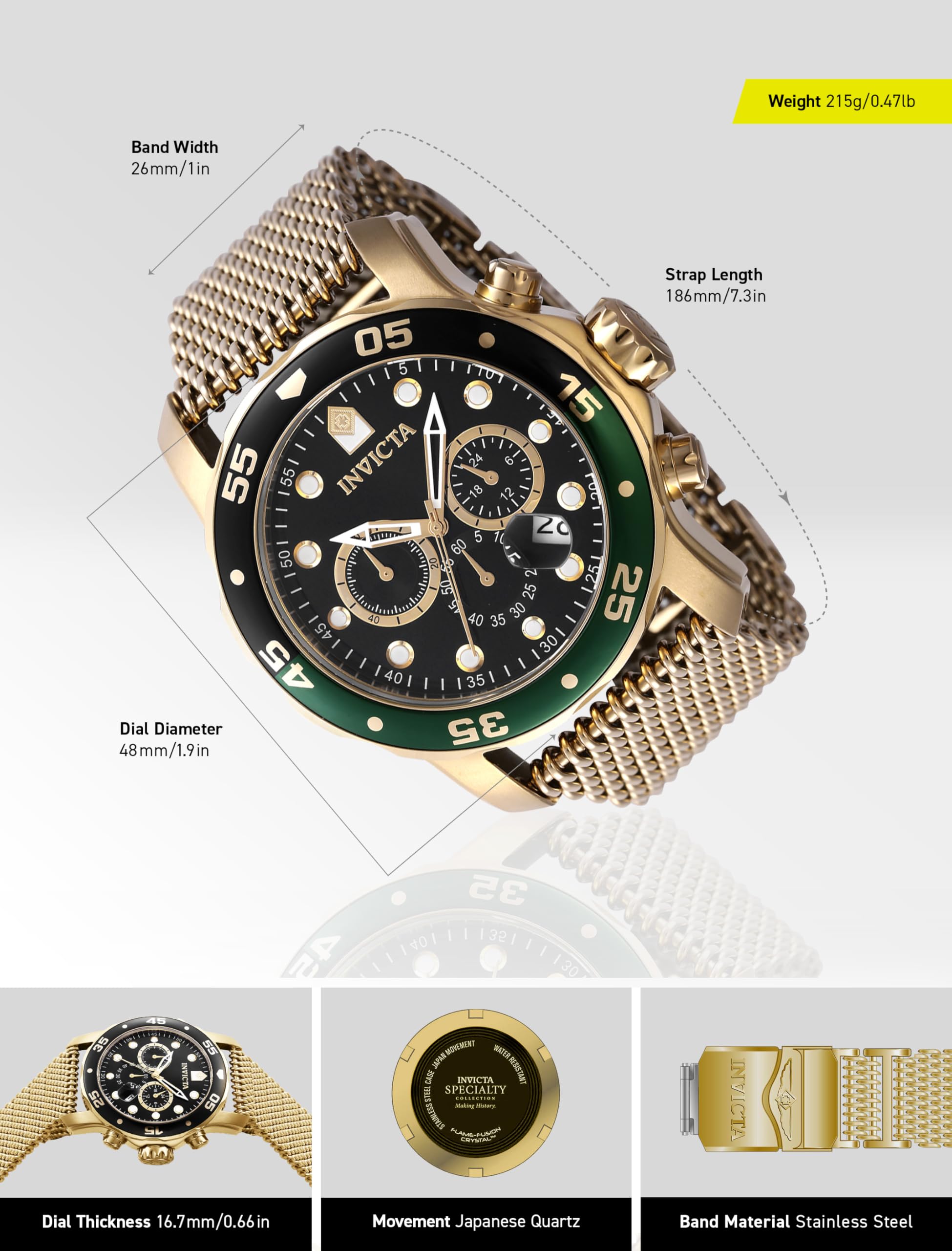 Invicta Pro Diver Men's Stainless Steel Quartz Movement Watch - 48 mm