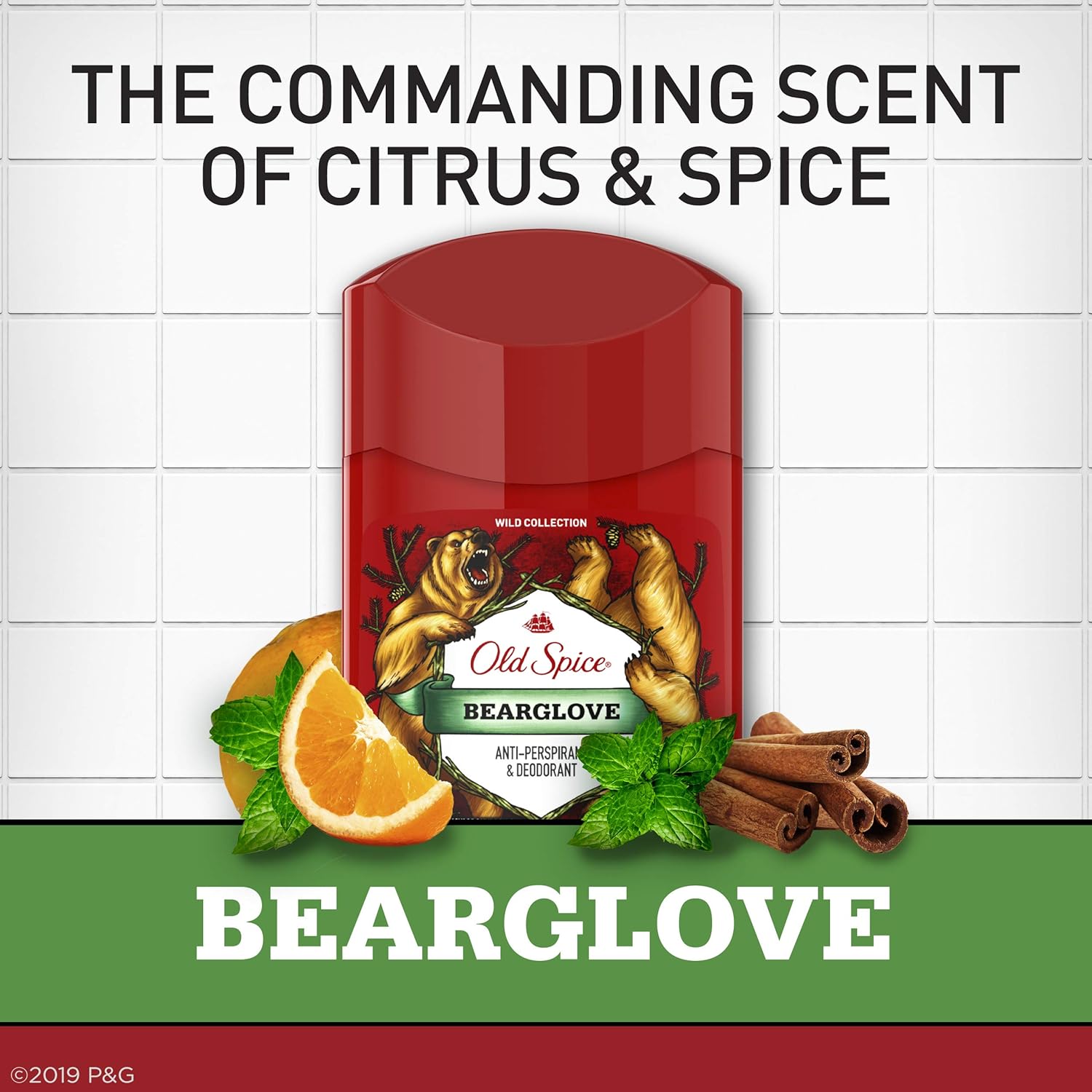 Old Spice Wild Collection Invisible Solid Antiperspirant and Deodorant, Bearglove, 2.6 Oz, 2 count : Beauty