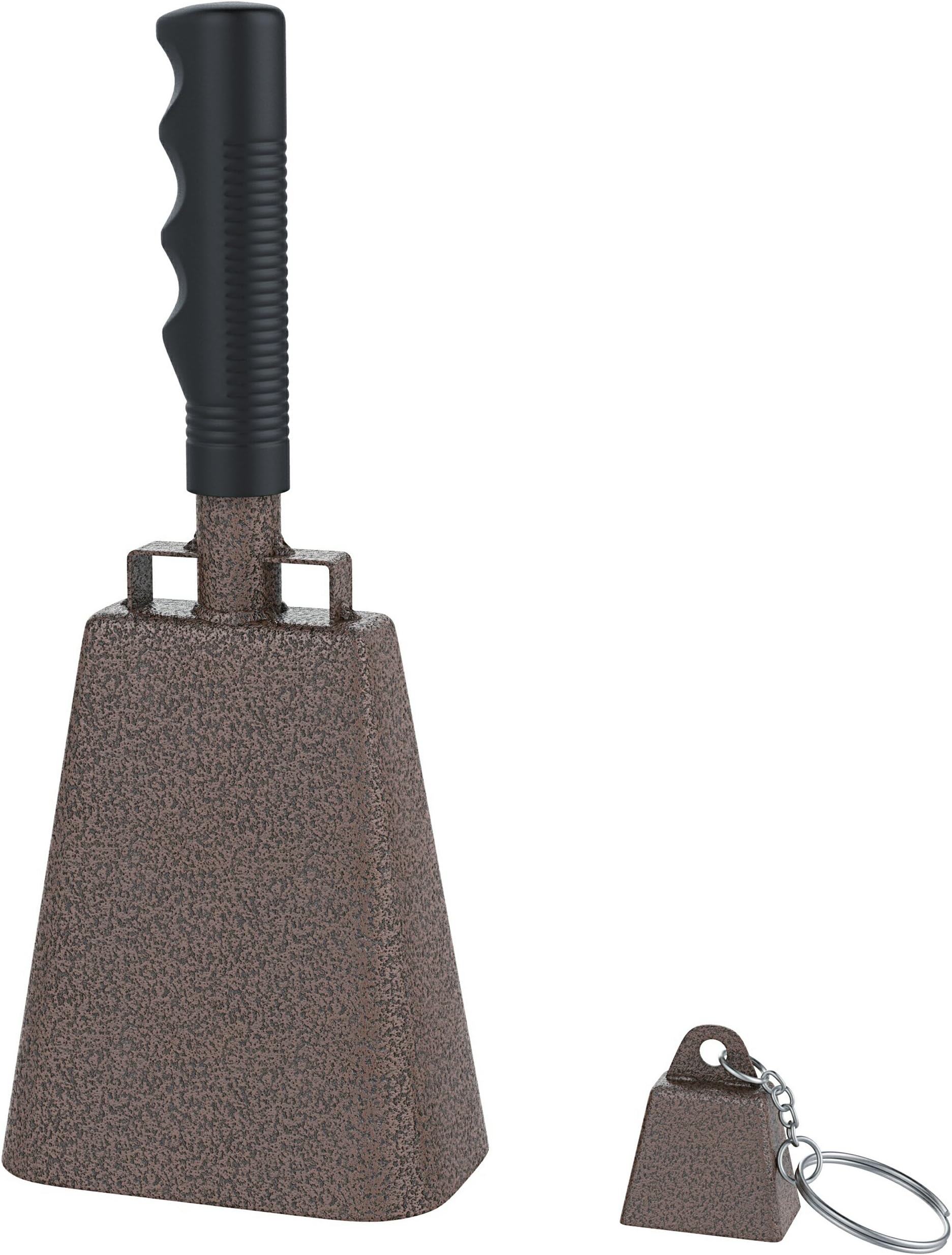 10 Inch Steel Cowbell with Handle, Comes with Mini Call Bell, Loud Musical Percussion Instrument Cheering Bell for Sports Games and Parties, Perfect School Bell Chime for Kids and Alarm for Seniors
