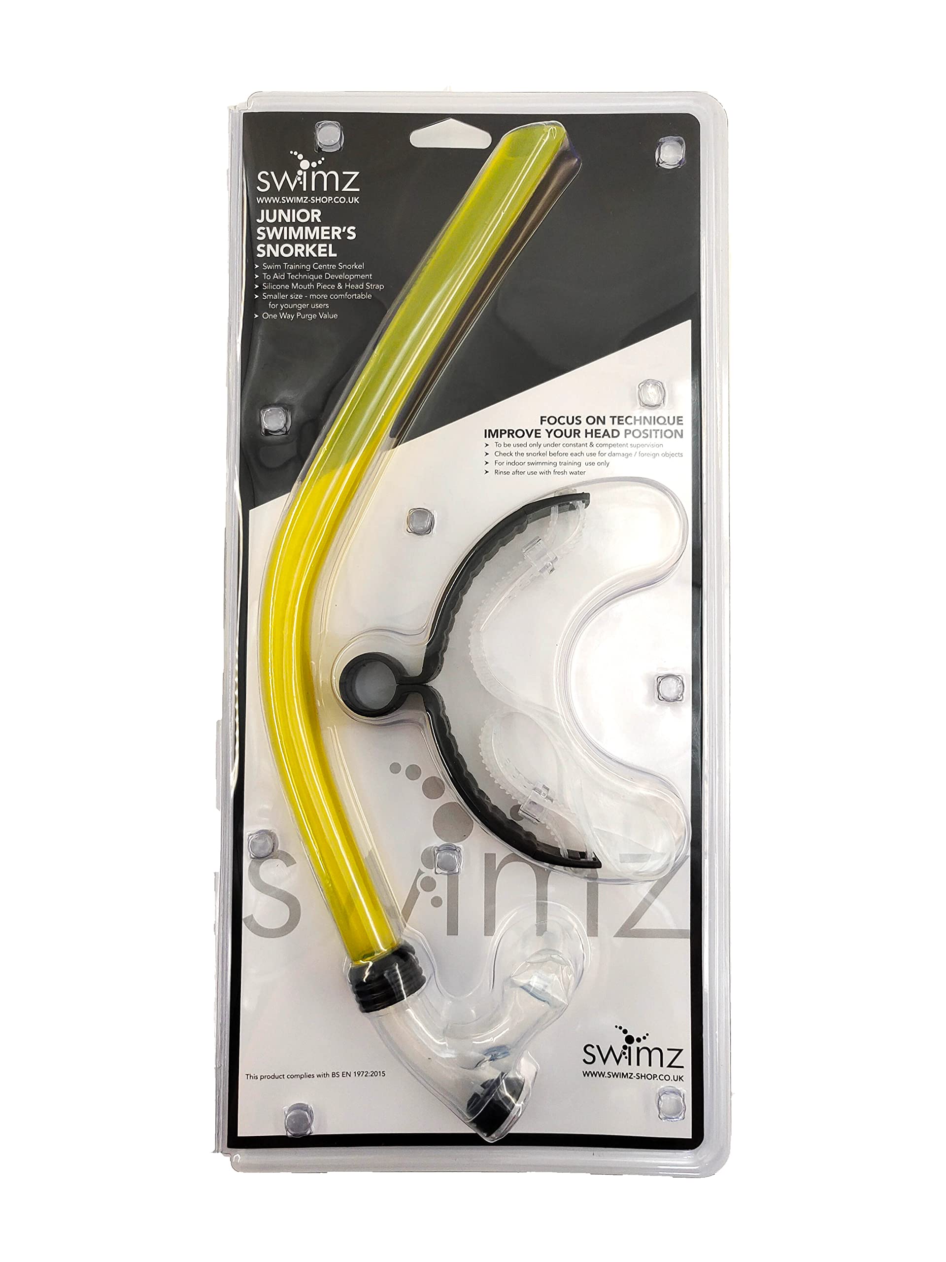 Swimz Junior Centre Swim Training Snorkel, Junior Front Snorkel, Frontal Training snorkel - Junior