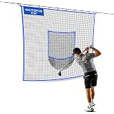 Golf Net with Extra Striking Net, Heavy Duty Golf Practice Hitting Net Huge | Metal Frame with Elevated Base, Garage Backyard Swing Chipping Driving Range, Indoor Outdoor Use, Gift for Men Dad Him Golfer