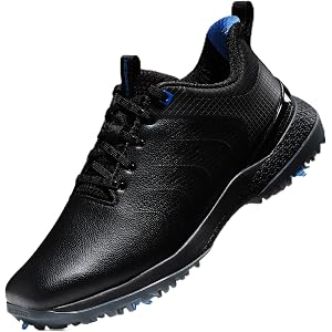 SQAIRZ SPEED3 Mens Spiked Golf Shoes Waterproof | Athletic Performance Golf Shoes for Men with Wide Toe Box | Replaceable Sof
