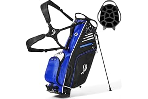 ANNCORD Golf Stand Bag 14 Way Top Dividers Full-Length with Stand, 8 Pockets, Cooler Pouch, Waterproof Golf Bag for Men, Dual Strap, Rain Hood