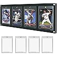 Acrylic Trading Card Display Frame, Clear Baseball Card Frame Wall Display,Pokemon Card Display case for Cards uv Protection,Trading Card Display case with 4 35pt Magnetic Card Holders