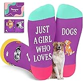 HAPPYPOP Funny Dog Lover Gifts - Husky Chihuahua Socks for Women, Beagle Valentine Gifts