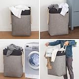 BrilliantJo 78L Large Collapsible Laundry Basket with Handles Black Grey view 3