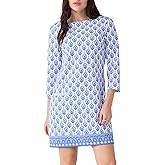 Cabana Life Shift Dress, UPF 50+ Sun Protection Casual Dress, Boat Neckline, Quarter Sleeve, Womens Fashion