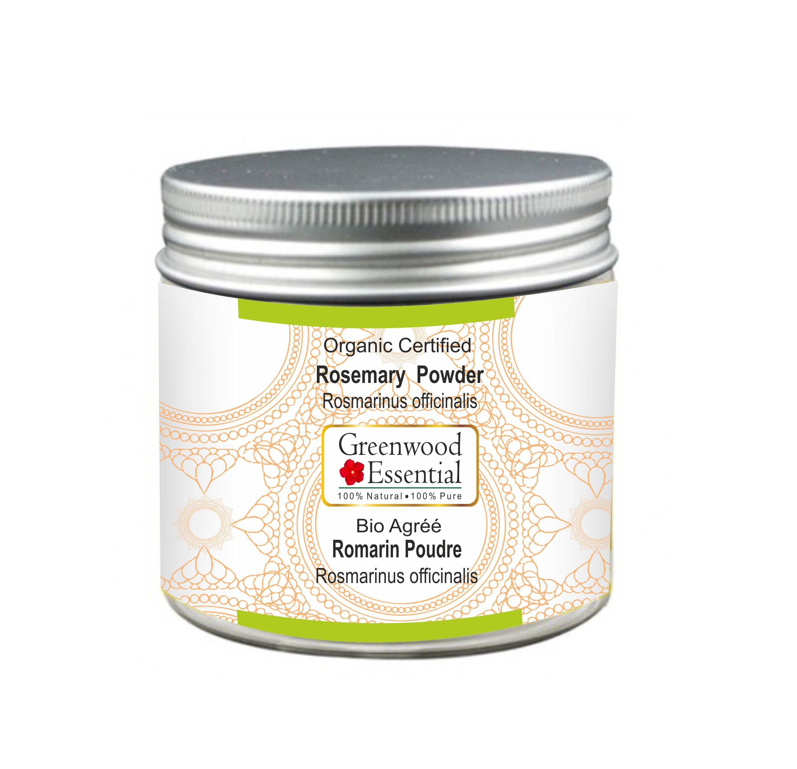 Greenwood Essential Pure Rosemary Powder (Rosmarinus officinalis) Natural Therapeutic Grade - 200gm (7.05 oz)