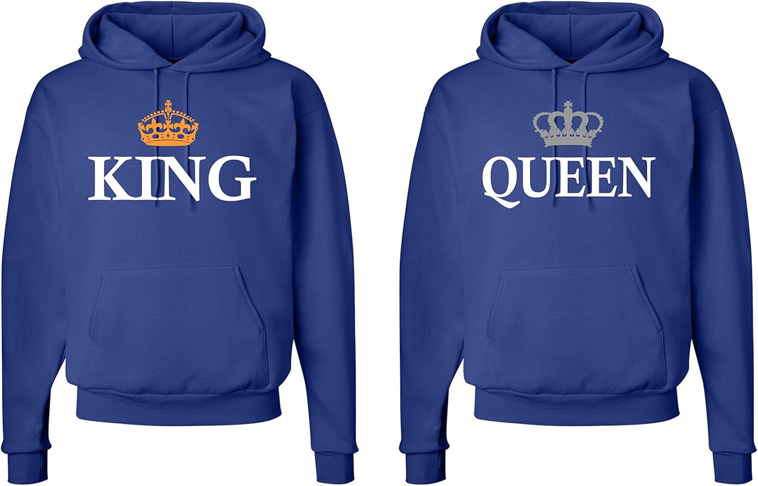king and queen hoodies blue