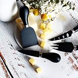 hecef 4-Piece Cheese Knife Set - Black Cheese Knife, Chisel & Forks view 7