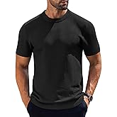 COOFANDY Men's Knit T-Shirts Short Sleeve Crewneck Shirt Casual Textured Pullover Tees