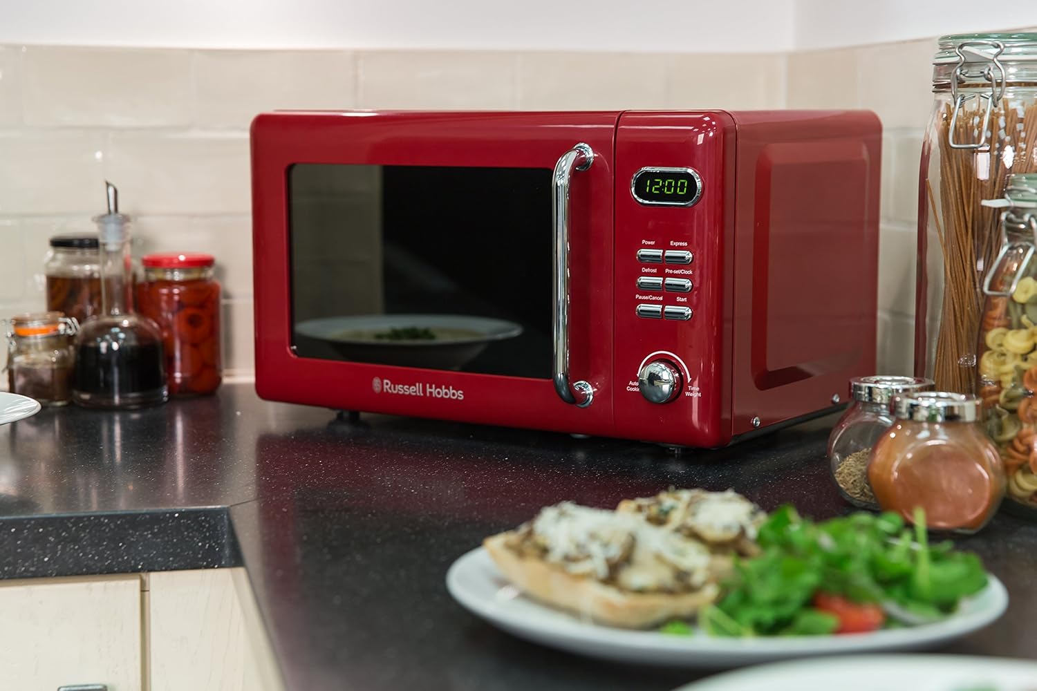 Russell Hobbs rhretmd706r Retro Rojo Compacto Digital microondas ...