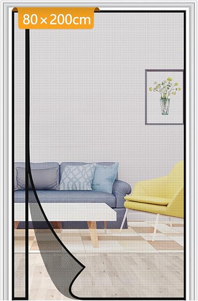 yotache Side Opening Fly Screen Door 80x200cm Polyester Insect Mesh Removable