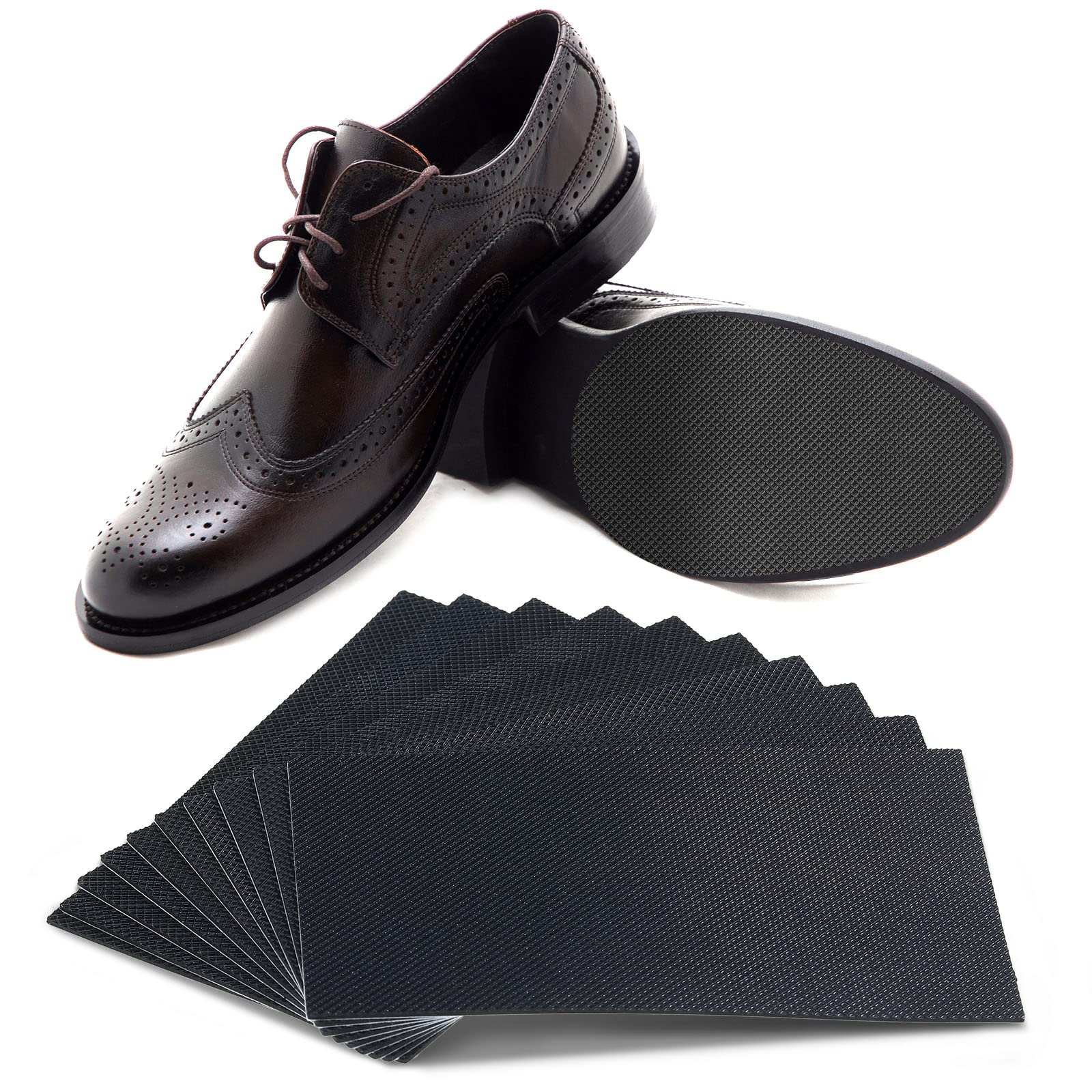 Photo 1 of 10 Pcs Non-Slip Shoe Pads for Bottom of Shoes Anti-Slip Grips Adhesive Grip Pads Sole Protector 3.1 x 5.1 Inches for Heels Trainers Treads Boots(Black)