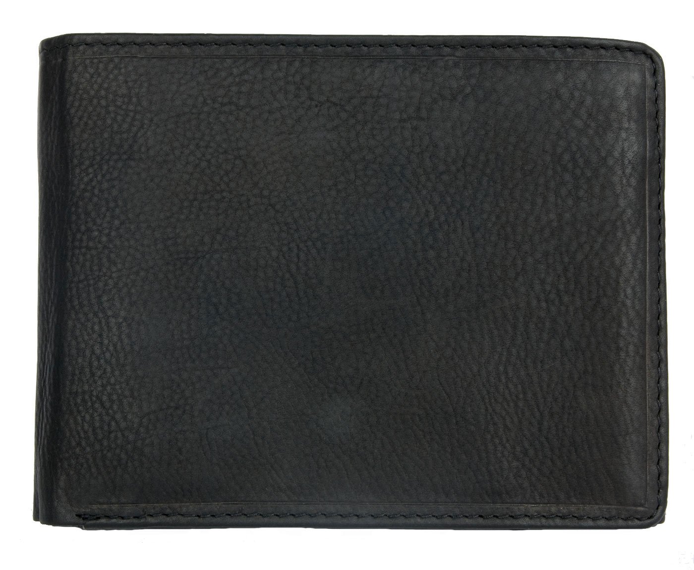 Men's Black Soft Genuine Leather Wallet Without Any Logos or Markings
