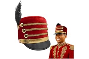 Nicky Bigs Novelties Adult Toy Soldier Hat Majorette Marching Band Major Dress Ringmaster Nutcracker Cosplay Costume