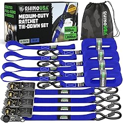 Rhino USA Ratchet Straps Tie Downs (4-Pack) - 1