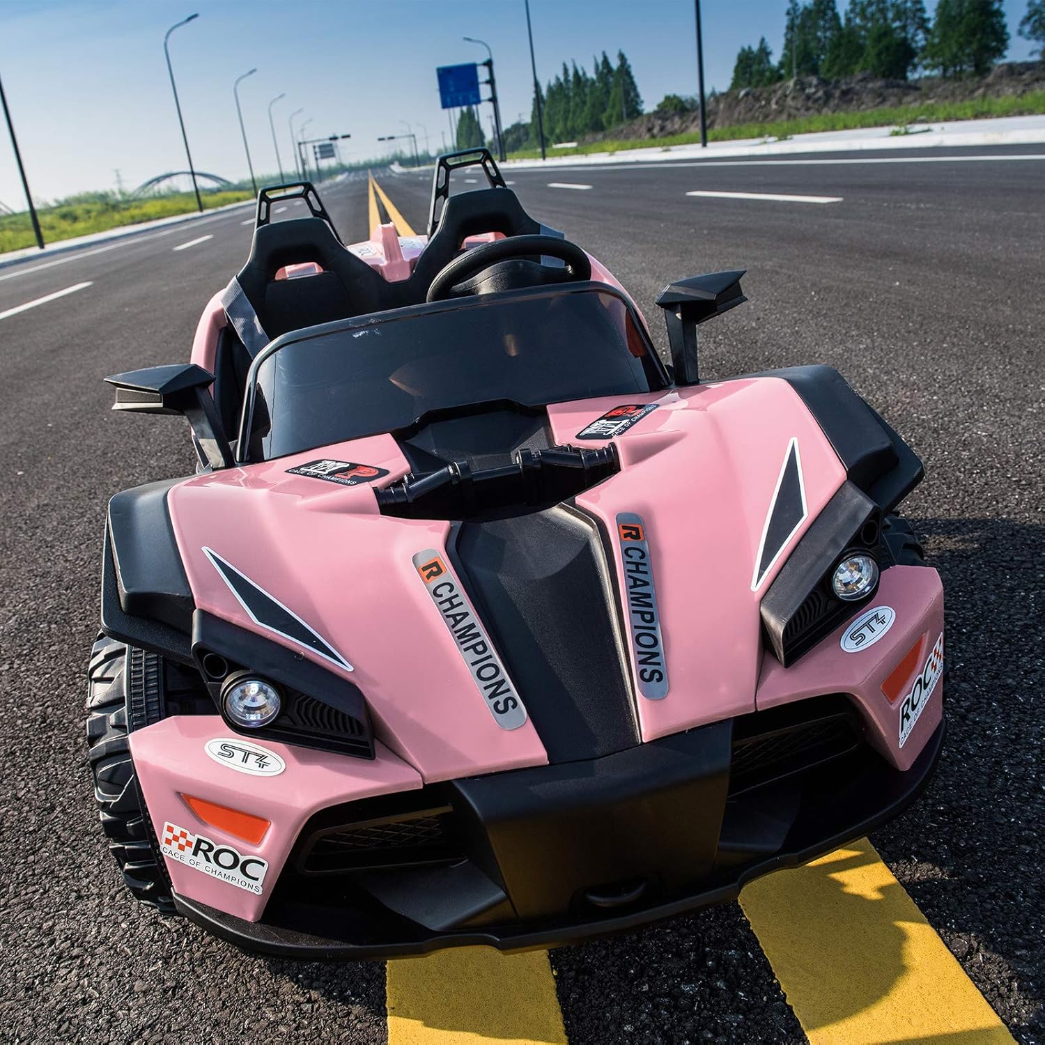 uenjoy kids ride on cars 12v electric with remote control 2 speed pink