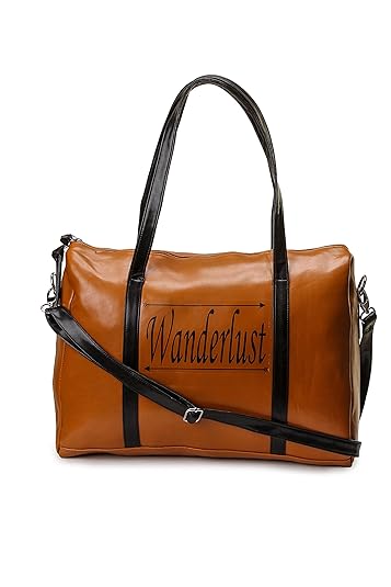 KLEIO PU Womens Duffle PU Handbag with a Sling (Tan, EDK1015KL-TA)