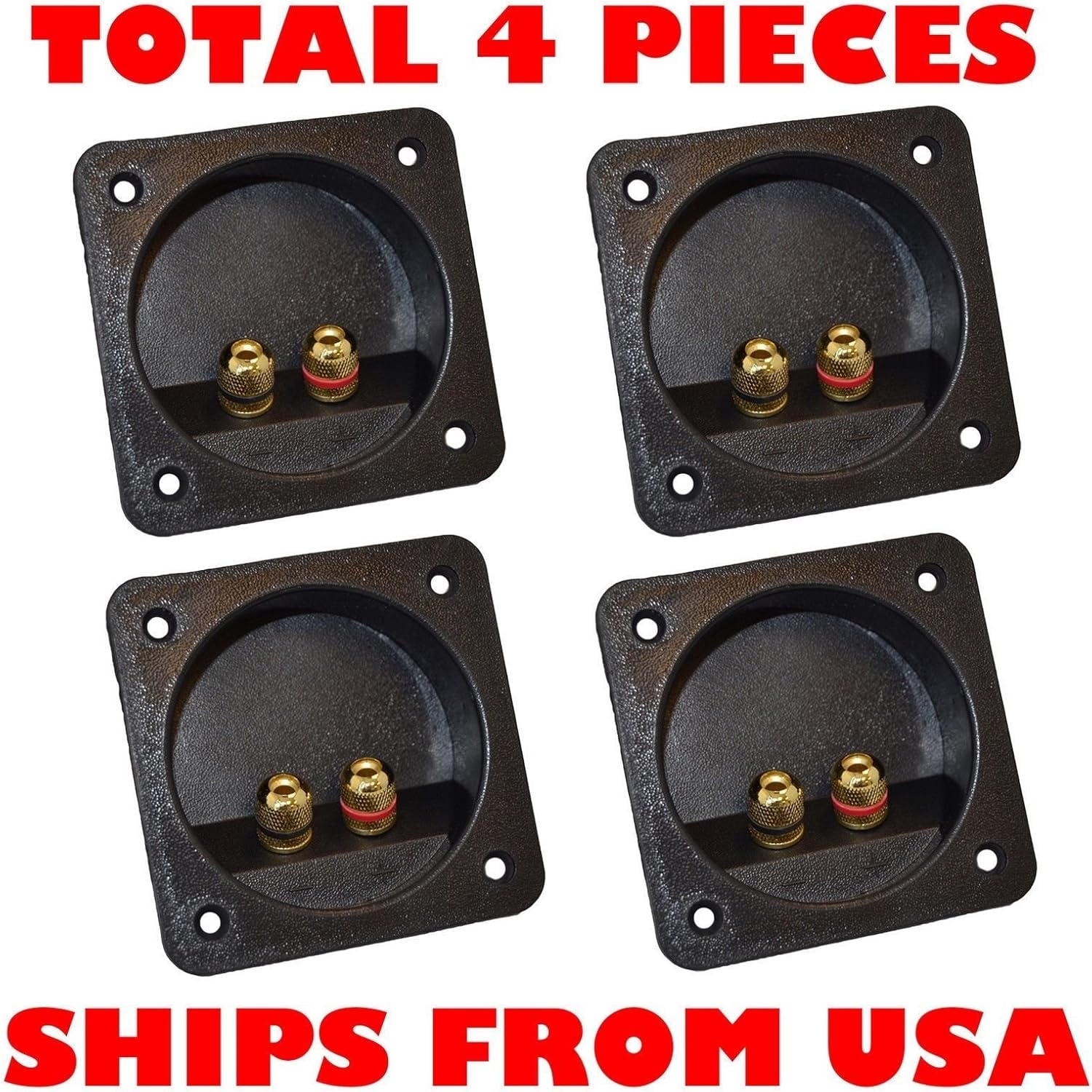 4 Speaker Box Terminal Cups Subwoofer Enclosure Screw Type Connectors Home Audio