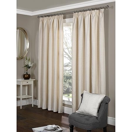 Universal Textiles Paris Fully Lined Pencil Pleat Ribbed Curtains