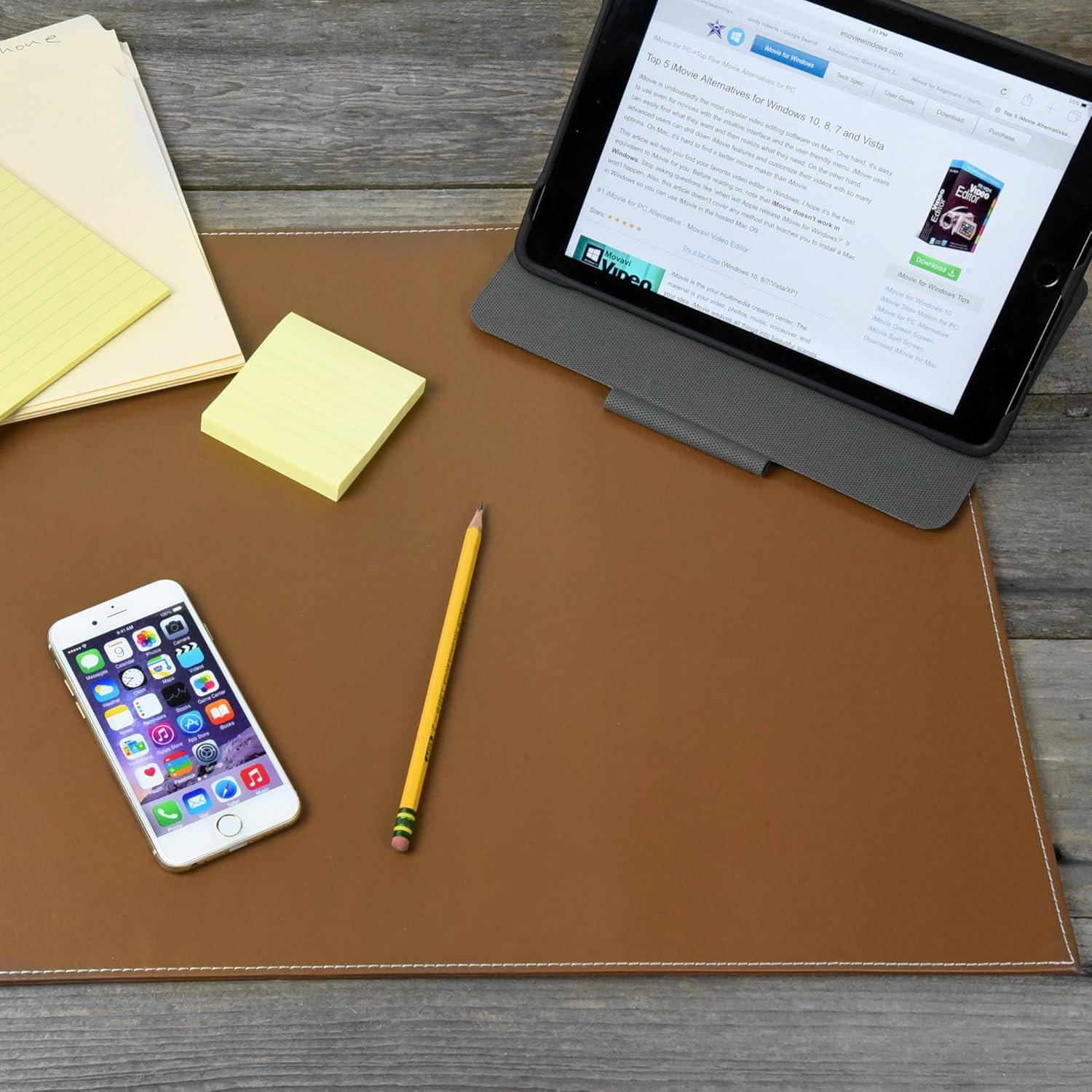 Desk Pad Blotter Protector Comfortable with Faux Leather