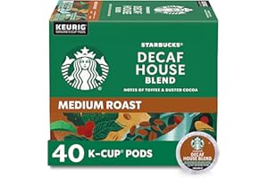 Starbucks Decaf K-Cup Coffee Pods, House Blend for Keurig Brewers, 1 box (40 pods)