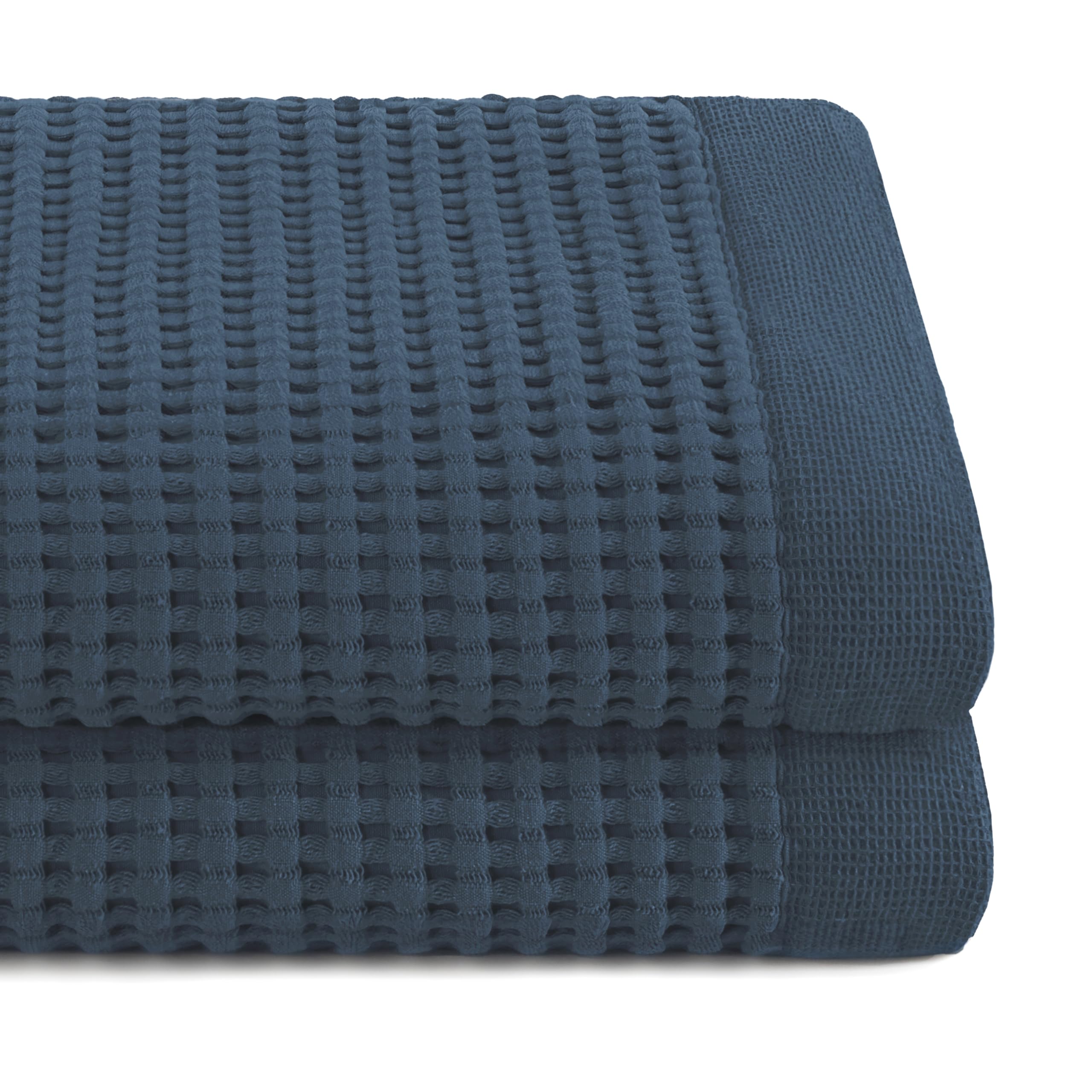 Photo 1 of GILDEN TREE Waffle Towels for Bathroom Luxury 100% Cotton Bath Towels, Quick Dry Towel, Thin Super Absorbent Lint Free Shower Towels, Bath Towels Set of 2, Modern Style (Midnight Blue)