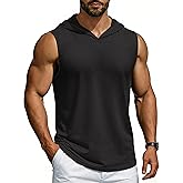 Cotrasen Men's UPF 50+ Hooded Tank Top Sleeveless Hoodies Lightweight Casual Gym Workout Shirts Cooling Muscle Tee Shirt