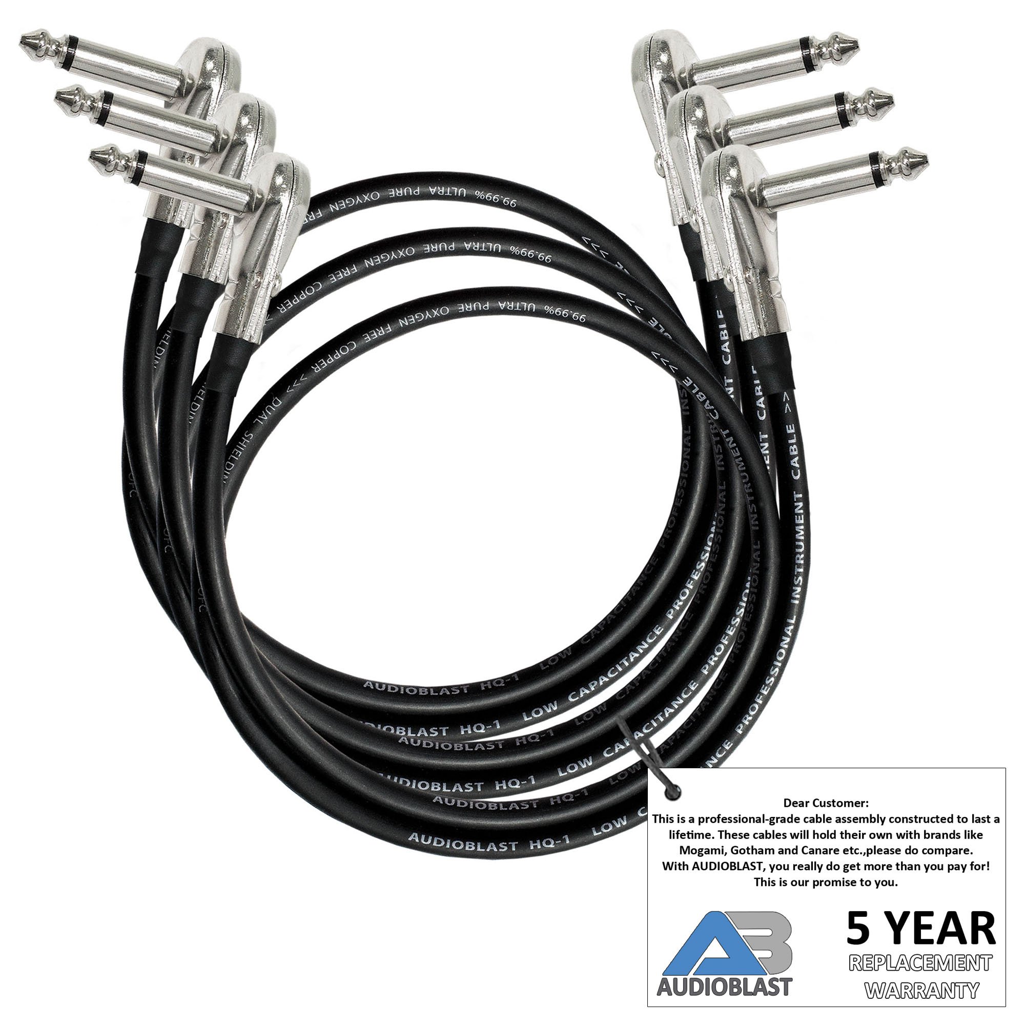 HQ1 Guitar Instrument Effects Pedal Patch Cable w/Eminence Straight