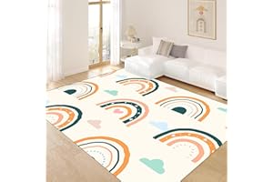 UIYIUI Rainbow Girl's Bedroom Area Rugs 120x210cm(4×7ft) Simple Lovely Soft Washable Non-Slip Kids Carpet for Playroom, Kids 