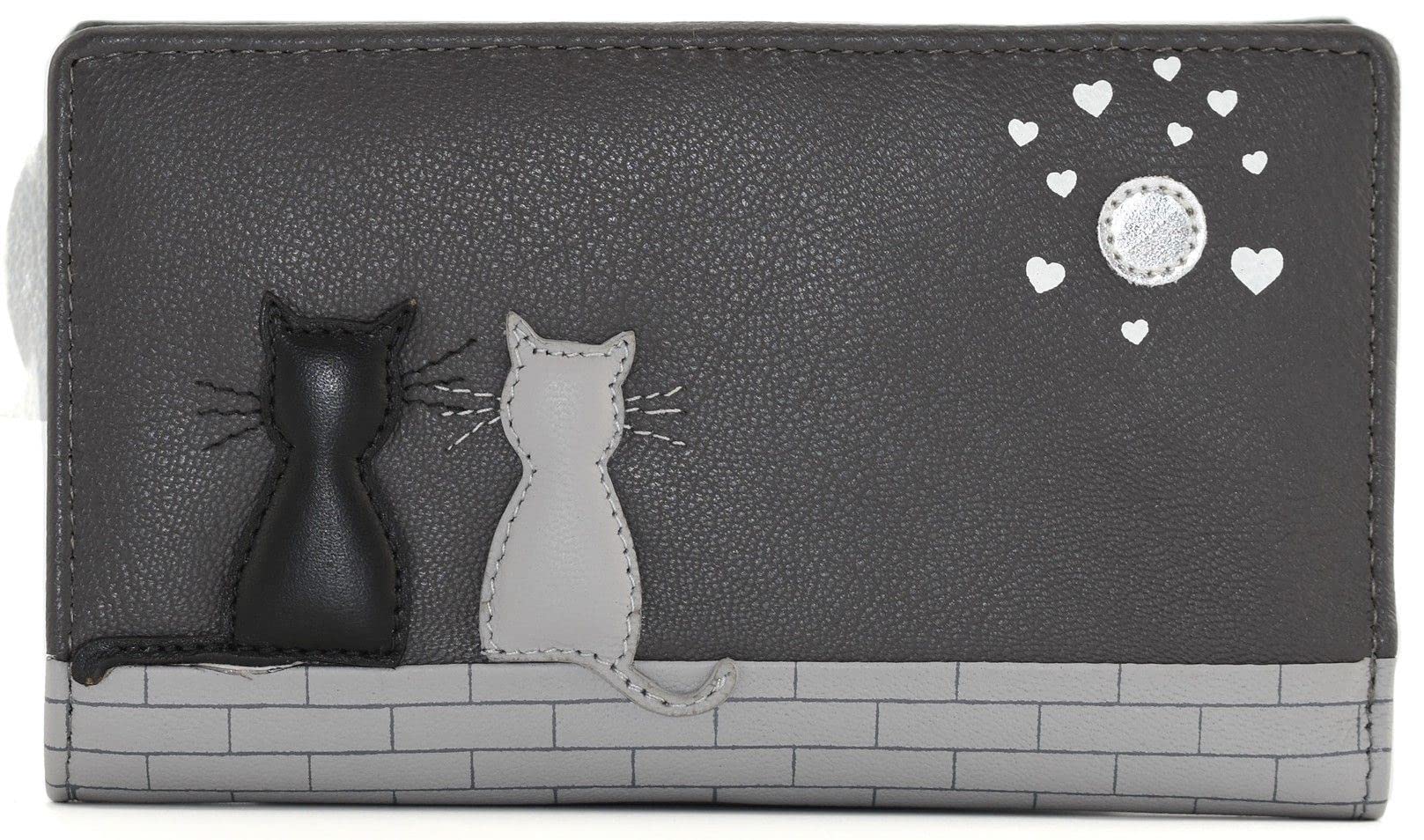 Mala Leather Midnight Collection Leather Purse RFID Blocking 3534_35 Grey