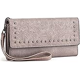 FALAN MULE Wallets for Women Trifold Wristlet Wallets Large Capacity RFID Blocking Ladies Purse Credit Card Holder
