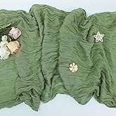 1 Pack Cheesecloth Table Runner Rustic Sheer Boho Gauze 35 x 120 Inch Centerpiece Cheese Cloth for Bridal Baby Shower Summer Spring Decorations Sage Green