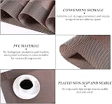 Miorkly Placemats and Coasters Set of 6 Dark Brown 45x30cm PVC Woven Vinyl view 8