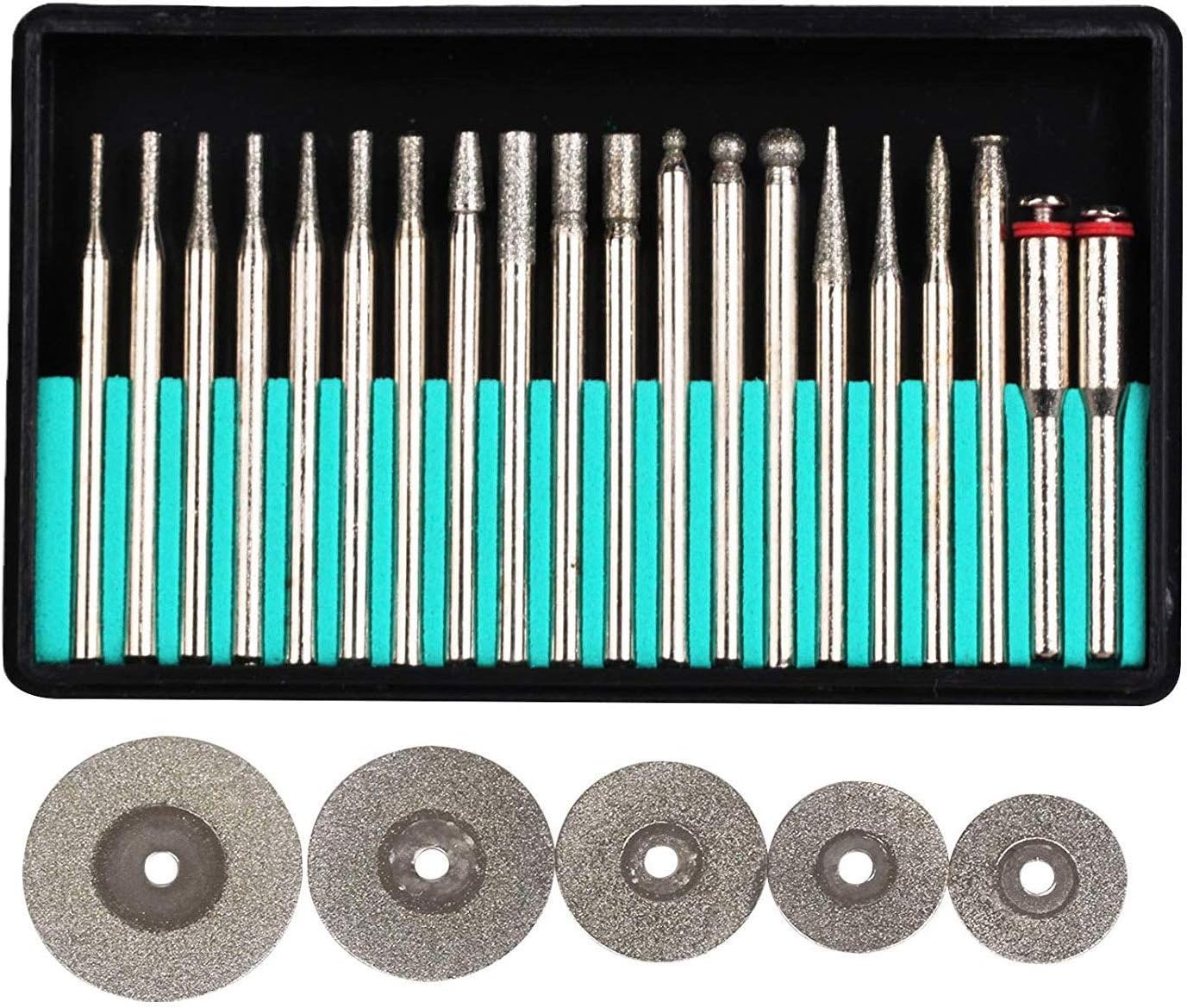 ZFE Diamond Burr Bits Drill Kit for Engraving Carving Dremel Rotary