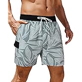Gleeease 5inch Mens Swim Trunks: with Mesh Liner Pockets Drawstring Quick Dry Stretch Lined Funny Beach Swimming Pool Surf