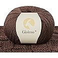 Gisimo 100% Merino Wool Yarn, 6-Ply Luxurious and Soft Yarn for Hand Knitting & Crocheting, 1.76 OZ/50g, 127 yds/116 Meters(Coffee, 1 Ball)