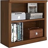 Zhiseek 2-Tier Bookshelf Basic Book Case, Wooden Storage Shelves Rustic Bookshelf, Sturdy Display Cabinet for Living Room, Library, Office (Classic Oak, 2-Tier)