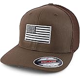 Armycrew XXL Oversize USA American Flag Embroidered Flex Fitted Mesh Back Baseball Cap