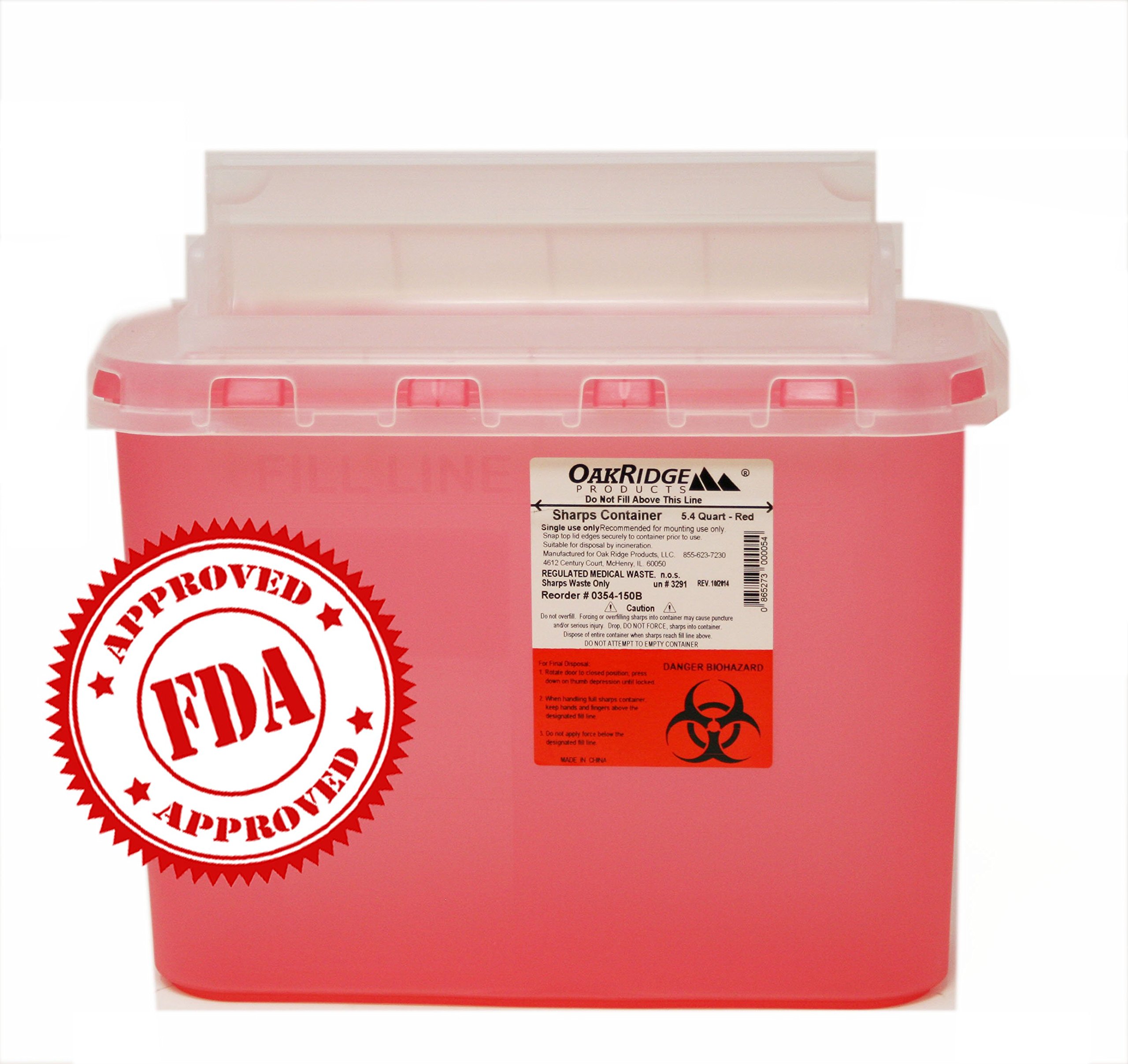 5.4 Qt Stye Sharps Disposal Container (2 Pack) by Oakridge Products