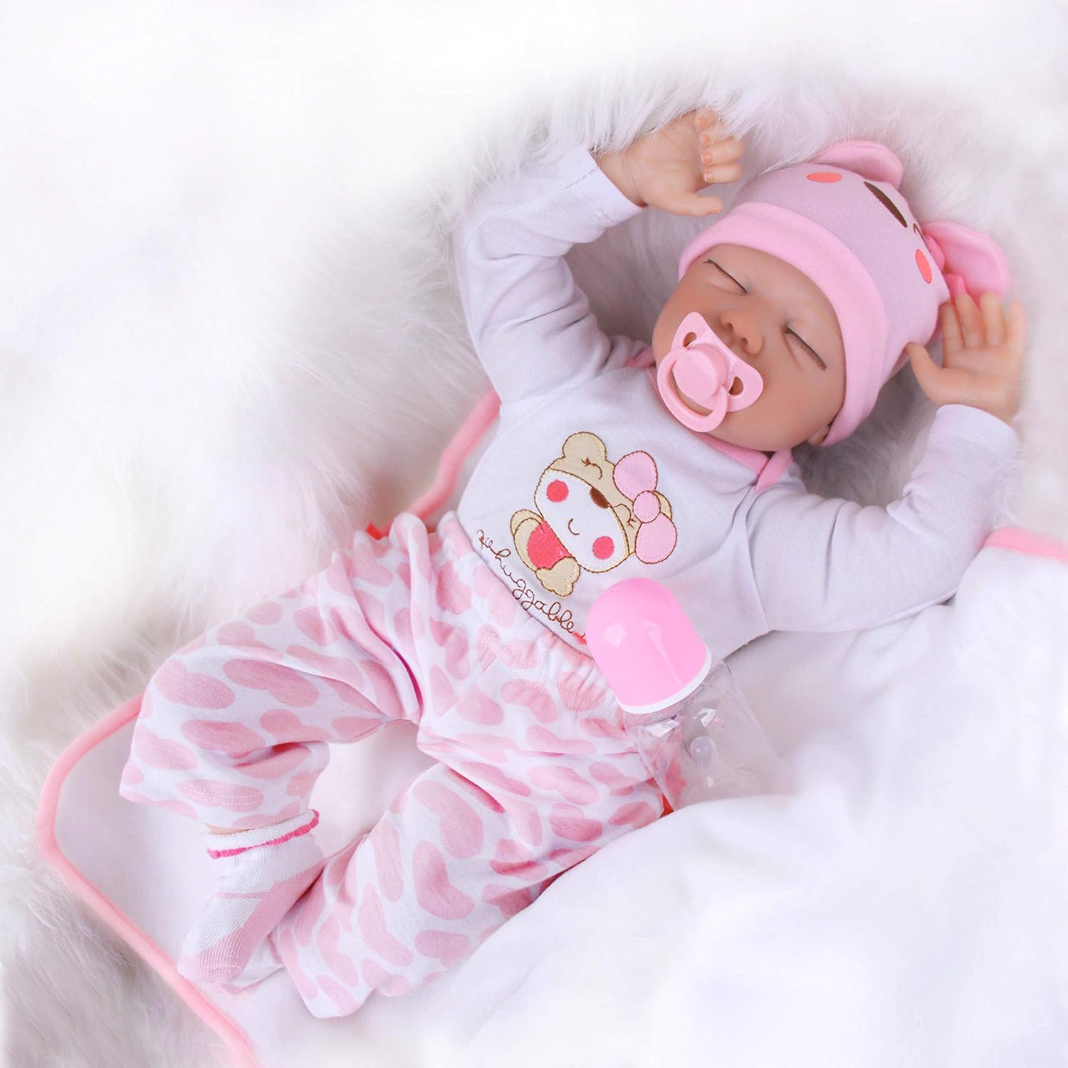 ZIYIUI DOLL Muñecos Bebé Reborn Niñas Realista Recién Nacido Silicona Suave 22 Inch 55cm Juguetes y juegos Muñecas y accesorios