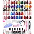Beetles Gel Nail Polish Kit with U V Light, 68 Pcs 45 Colors Spring Summer Gel Polish Set Soak Off Manicure Tools Nail Red Green Nude Purple Gel Kit Gifts for Women