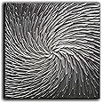 YaSheng Art - Abstract Art Oil Paintings on Canvas Silver Gray Gradient color Abstract Artwork Modern Home Decor Canvas Wall Art Ready to Hang for Living Room Bedroom 24x24 Inch