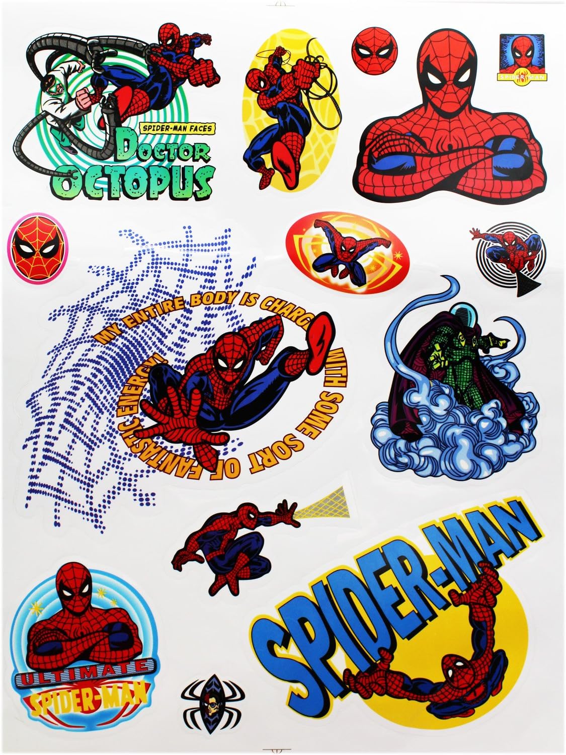 Marvel's Classic Comic Book Spider-Man Large Removeable Decals (14 Decals)