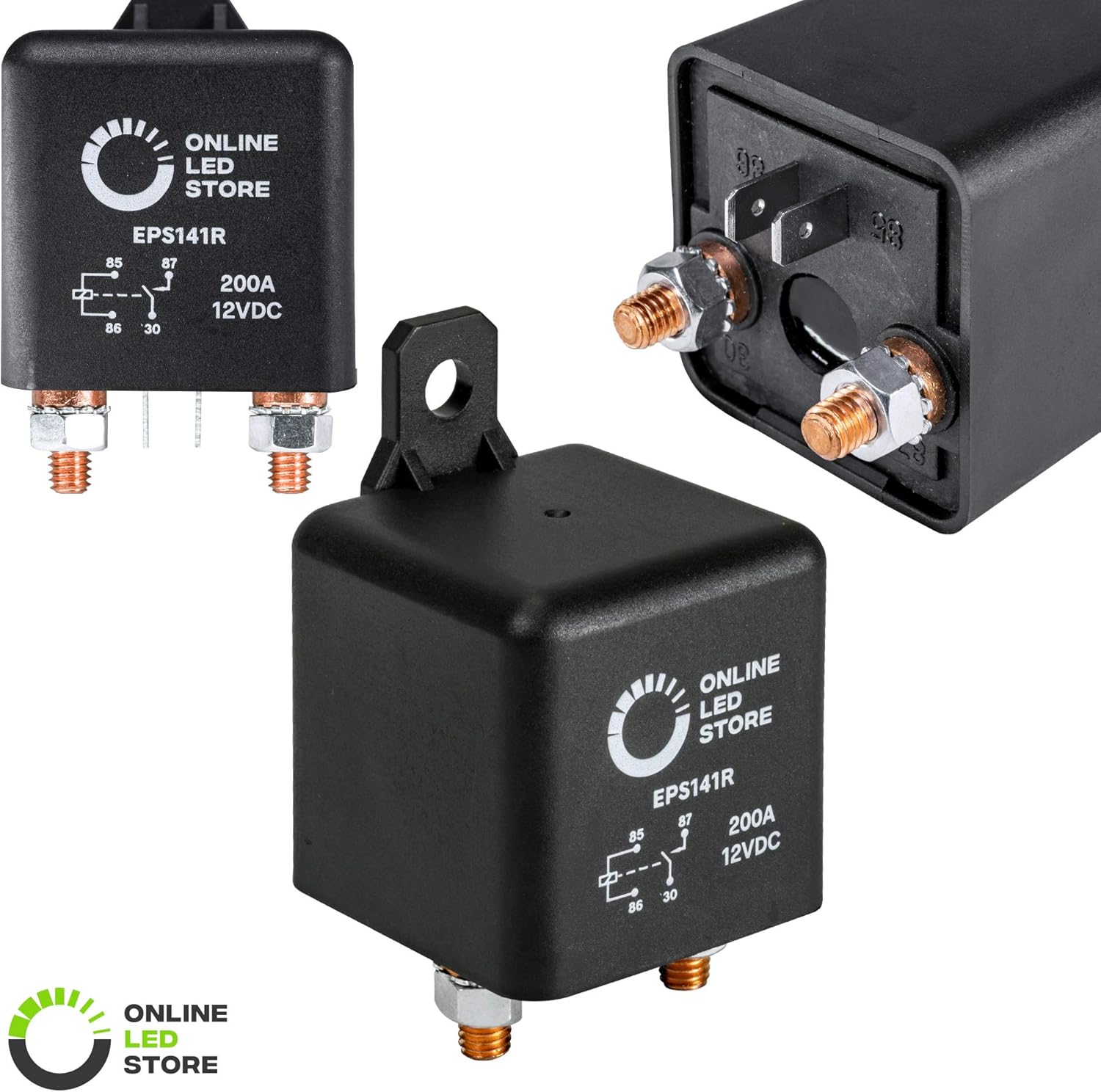ONLINE LED STORE 12V DC 200 Amp Split Charge Relay Switch - 4 Terminal Relays for Truck Boat Marine: Automotive