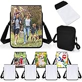 Paterr 4 Pcs Sublimation Bags Blanks Crossbody Shoulder Sport Bag DIY Sublimation Purse for Birthday Crafting Gifts