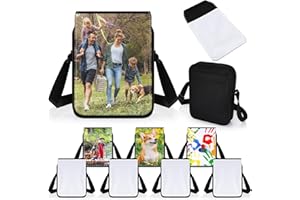 Paterr 2 Pcs Sublimation Bags Blanks Sublimation Crossbody Bag Shoulder Bag Sublimation Purse for Father Birthday Gifts