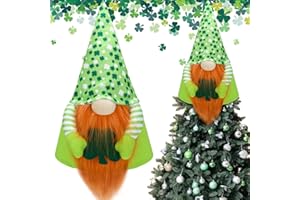 MiniInflat St. Patrick's Day Gnome Tree Topper Irish Gnome Ornament Gnome Tomte Tree Ornament Treetop Christmas Tree for St Patricks Day or Christmas Holiday Party Supplies Home Decorative Party Gift